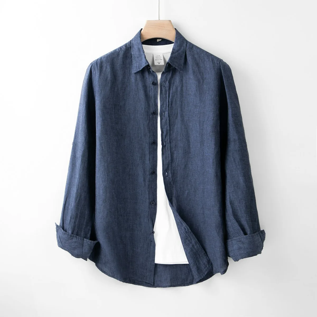 Kemeja Linen Navy