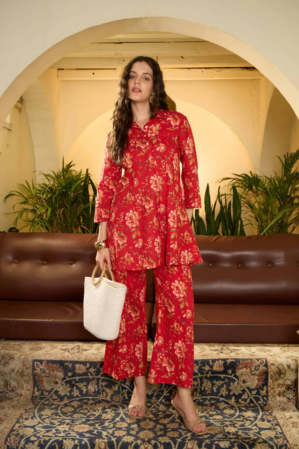 Co-ord Floral Merah