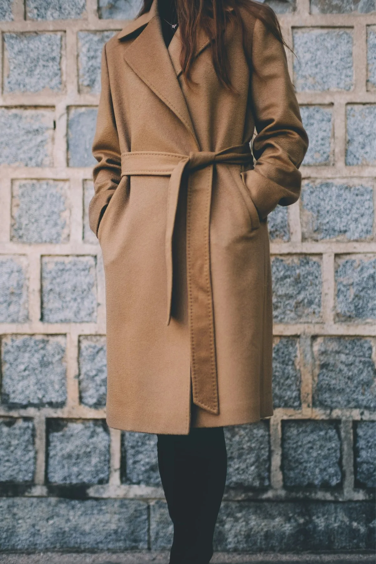 Wrap Coat Wool Camel